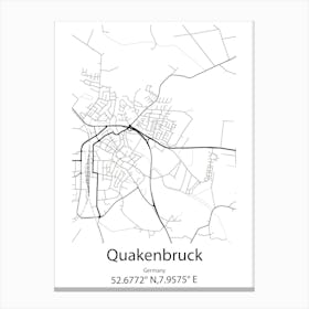 Quakenbruck,Germany Minimalist Map Canvas Print