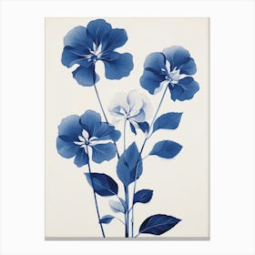 Blue Botanical Impatiens 1 Canvas Print