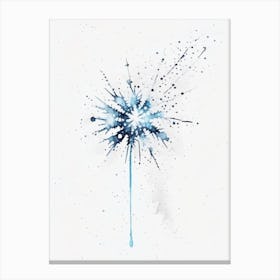Bullet, Snowflakes, Minimalist Watercolour 1 Canvas Print