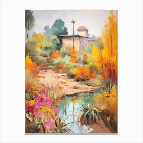 Autumn Gardens Painting Marrakech Botanical Garden Morocco 3 Canvas Print