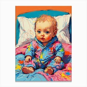 Baby In Bed Canvas Print