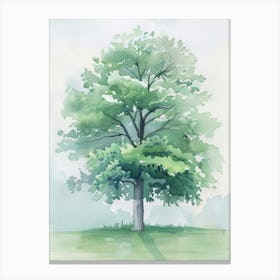 Chestnut Tree Atmospheric Watercolour Painting 1 Canvas Print
