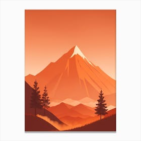 Misty Mountains Vertical Composition In Orange Tone 146 Canvas Print