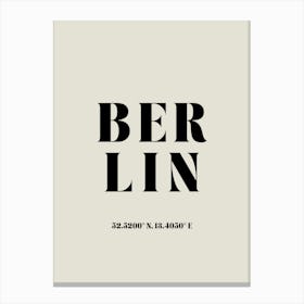 Neutral Berlin Travel Canvas Print