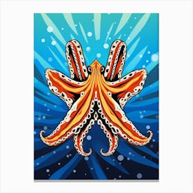Mimic Octopus Retro Pop Art 2 Canvas Print