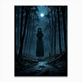 Girl In The Woods 4 Canvas Print