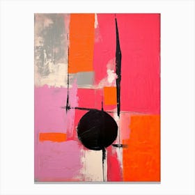 Pink And Black Abstract Painting 4 Canvas Print
