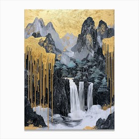 Bhutanese Himalayas Golden Peaks - Gilded Grace Canvas Print