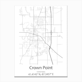 Crown Point,United States Minimalist Map 1 Canvas Print