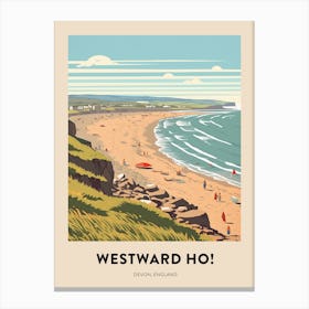 Devon Vintage Travel Poster Westward Ho! Canvas Print