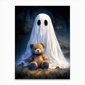 Ghost And Teddy Bear Canvas Print