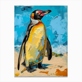 Galapagos Penguin Colour Block Painting 3 Canvas Print