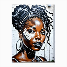 Graffiti Mural Of Beautiful Black Woman 389 Canvas Print