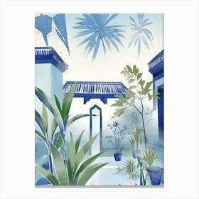 Blue And White Garden Canvas Print