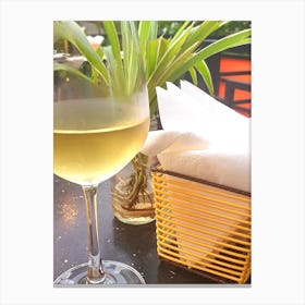 Glass Of White Wine Canvas Print