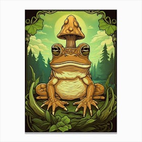 Wood Frog On A Throne Storybook Style 6 Canvas Print