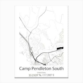 Camp Pendleton South,United States Minimalist Map Canvas Print