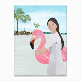 Holiday Aruba Flamingo Canvas Print