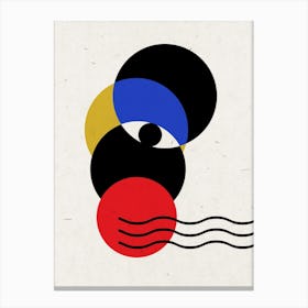 Bauhaus Abstract Eye Circle Canvas Print
