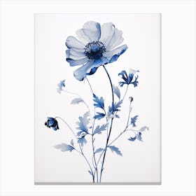Pressed Flower Botanical Art Blue Flower Canvas Print