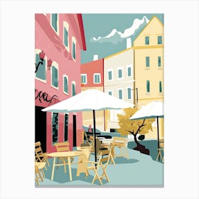 Oslo, Norway, Flat Pastels Tones Illustration 1 Canvas Print