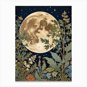 Moon Night Style William Morris 2 Canvas Print