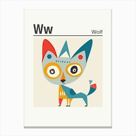 Animals Alphabet Wolf 2 Canvas Print