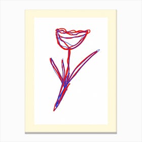 Tulip Line Art Canvas Print