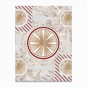 Geometric Glyph in Festive Gold Silver and Red n.0057 Canvas Print