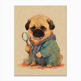 Pug Detective 1 Canvas Print