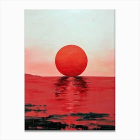 Red Sunset, Minimalism Canvas Print