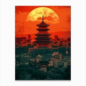 Asian City At Sunset Canvas Print