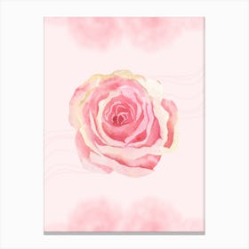 Pink Rose Watercolor Painting Canvas Print