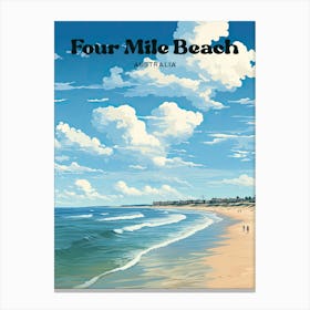 Four Mile Beach Australia Port Douglas Digital Travel Illustration Canvas Print