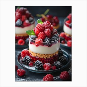Desserts With Berries Canvas Print