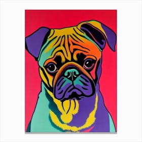 Pug Andy Warhol Style dog Canvas Print