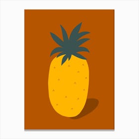 Fruity Pineapple Terracotta Canvas Print