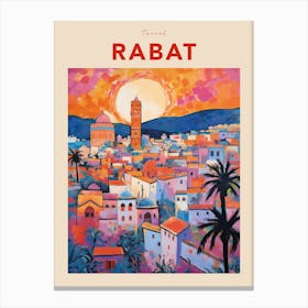 Rabat Morocco Fauvist Travel Poster Canvas Print