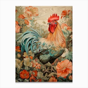 Rooster 1 Detailed Bird Painting Canvas Print