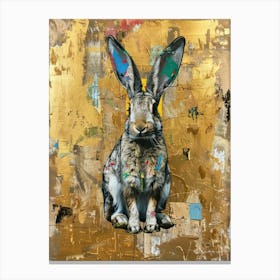 Bunny Gold Effect Collage 1 Canvas Print