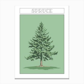 Spruce Tree Minimalistic Drawing 2 Poster Canvas Print