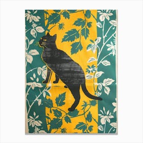 Cat On A Leaf Canvas Print