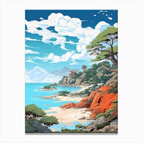 Okinawa Islands In Okinawa, Ukiyo E Drawing 3 Canvas Print