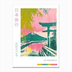 Izu Peninsula Duotone Silkscreen Poster 1 Canvas Print