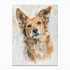 Dog Pastel Watercolour 3 Canvas Print