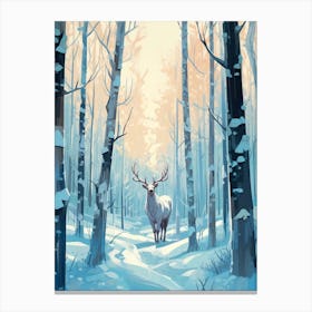 Winter Moose 1 Illustration Canvas Print