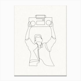Say Something Boombox  Outline Canvas Print