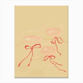 Cheers To Us, Three Glasses Of Champagne Canvas Print