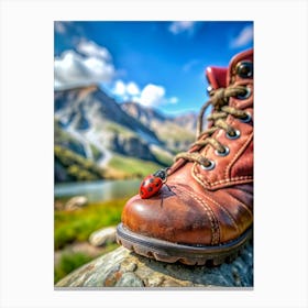 The Tiny Traveler In A Whimsical Macro Scene Dep Canvas Print