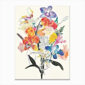 Monkey Orchid 2 Collage Flower Bouquet Canvas Print